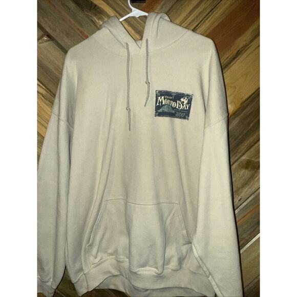 Gildan Other - Morro Bay hoodie sweater men's XL Cruisin Morro Bay Beige Pull-Over